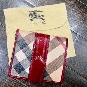 Burberry Burgundy/Beige Nova Check PVC and Patent Leather French Wallet